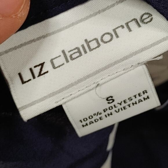 Liz Claiborne Size Medium M Rayon Blue White Polka Dot Blouse Top Sleeveless - Picture 6 of 14